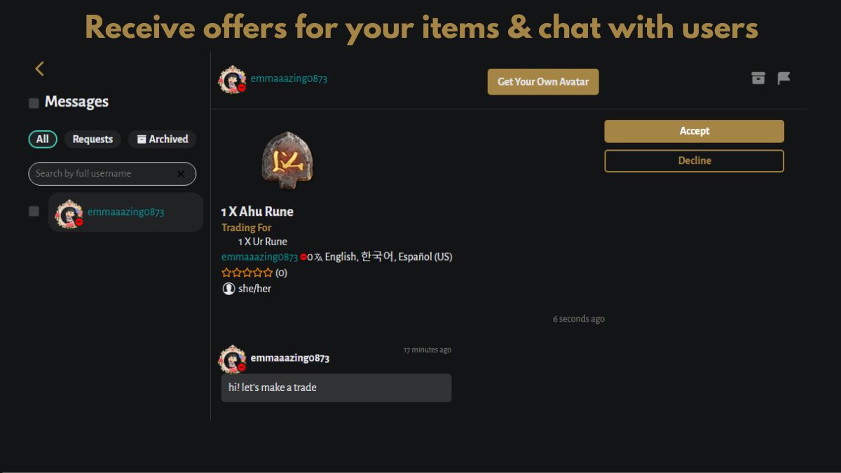 Traderie screenshot image