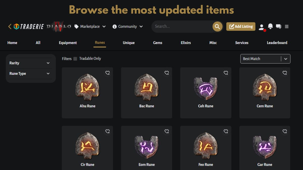 Traderie screenshot image