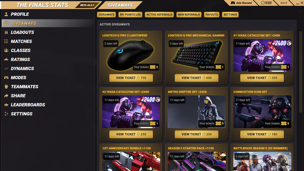 The Finals Stats screenshot image