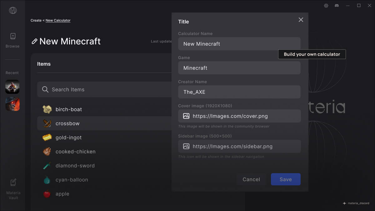 Materia screenshot image