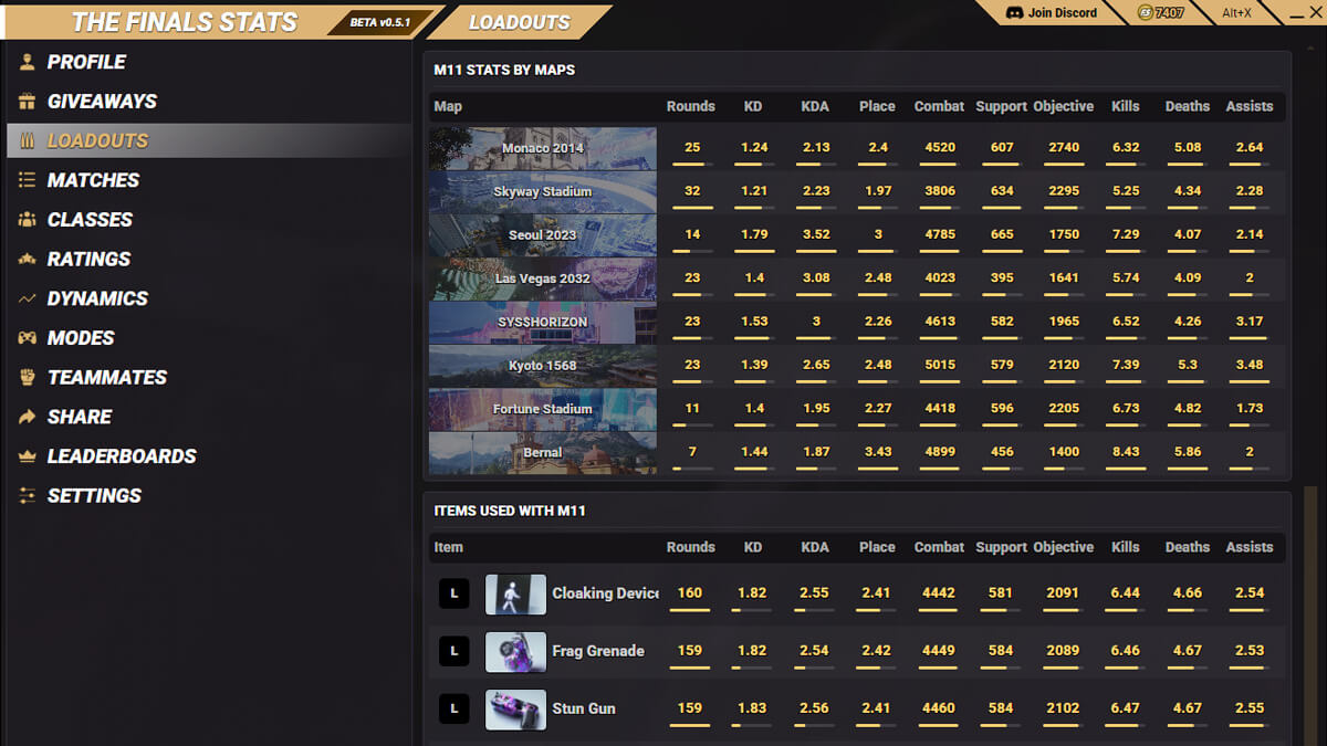 The Finals Stats screenshot image