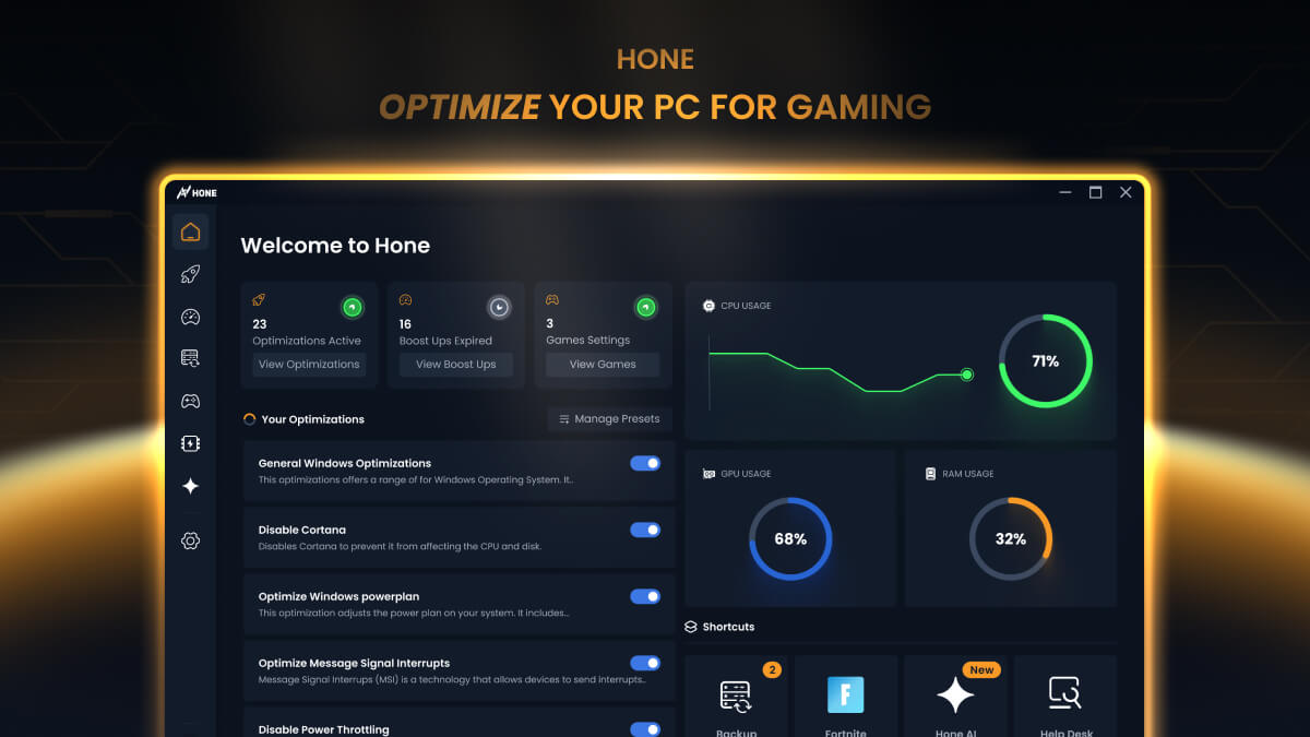 Hone screenshot image